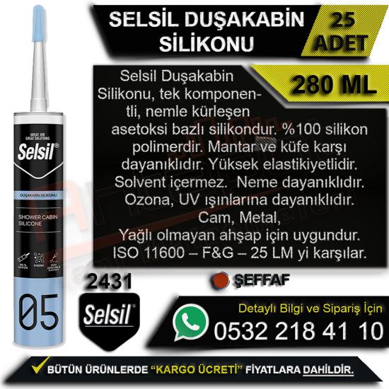 Selsil Duşakabin Silikonu 280 Ml Şeffaf (25 Adet), Selsil, Duşakabin, Silikonu, 280 Ml, Şeffaf, Selsil Duşakabin Silikonu, Duşakabin Silikonu, Selsil Silikon, Toptan Silikon, Şeffaf Silikon